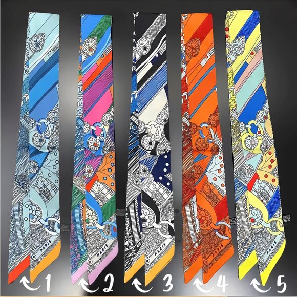 Skinny Scarf - Bag Charm, Bow, Neck Tie - Scarves Collection - Picture 3 of 17